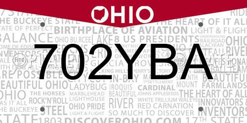 702YBA Ohio License Plate