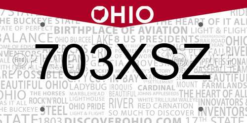 703XSZ Ohio License Plate