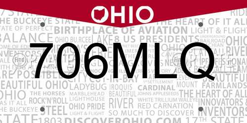 706MLQ Ohio License Plate