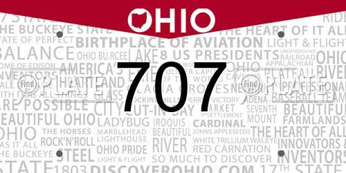 707 Ohio License Plate