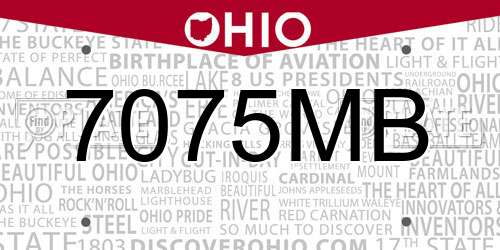 7075MB Ohio License Plate