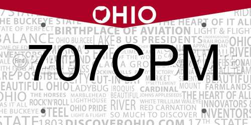707CPM Ohio License Plate