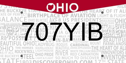 707YIB Ohio License Plate