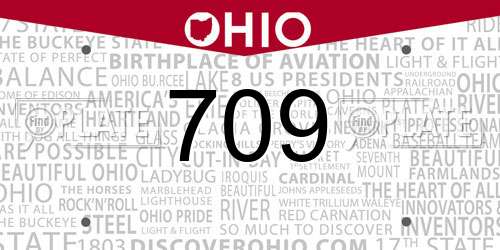 709 Ohio License Plate