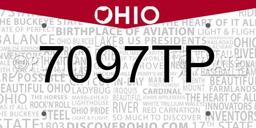 7097TP Ohio License Plate