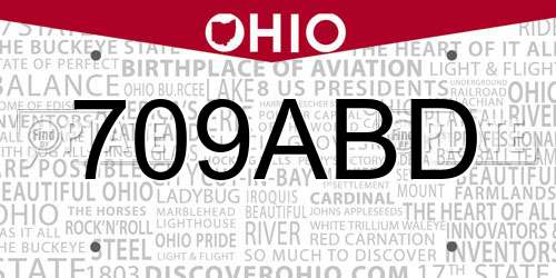 709ABD Ohio License Plate