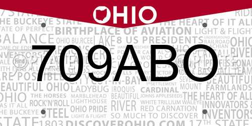 709ABO Ohio License Plate