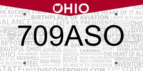 709ASO Ohio License Plate