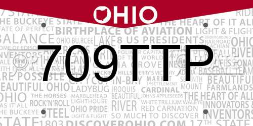 709TTP Ohio License Plate