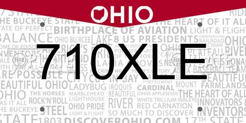 710XLE Ohio License Plate