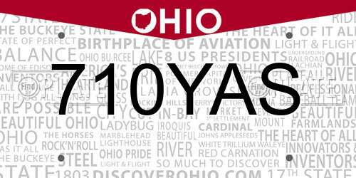 710YAS Ohio License Plate