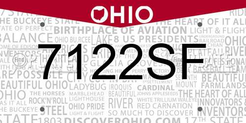 7122SF Ohio License Plate