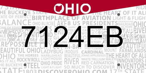 7124EB Ohio License Plate
