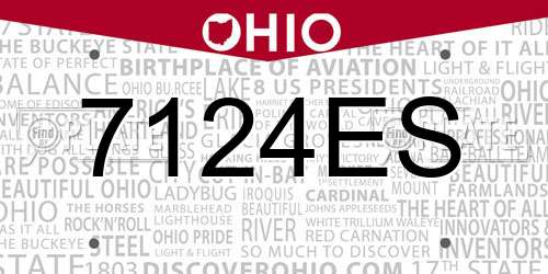 7124ES Ohio License Plate