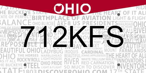 712KFS Ohio License Plate