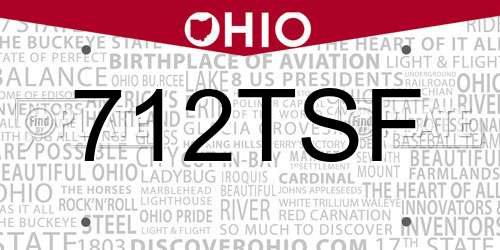 712TSF Ohio License Plate