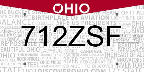 712ZSF Ohio License Plate