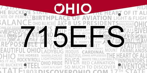 715EFS Ohio License Plate