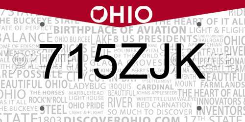 715ZJK Ohio License Plate