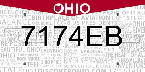 7174EB Ohio License Plate