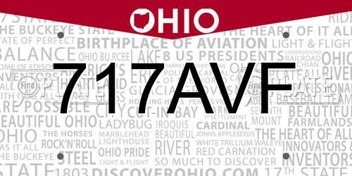 717AVF Ohio License Plate