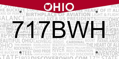 717BWH Ohio License Plate