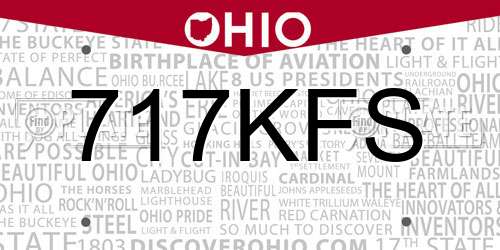 717KFS Ohio License Plate