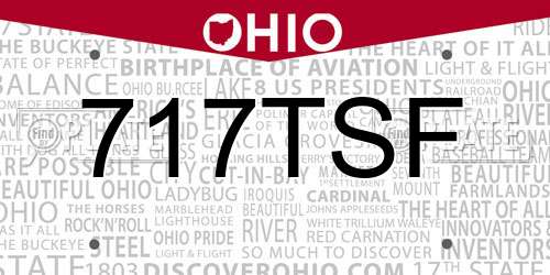 717TSF Ohio License Plate