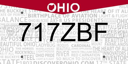 717ZBF Ohio License Plate