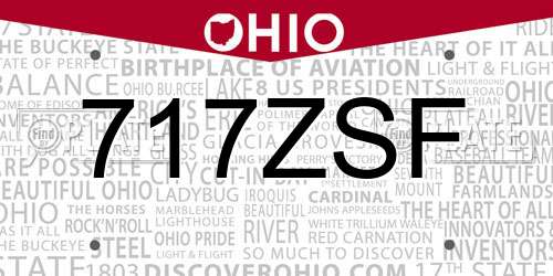 717ZSF Ohio License Plate