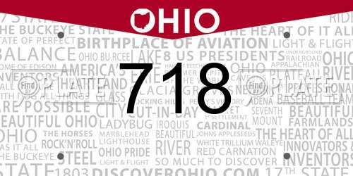 718 Ohio License Plate