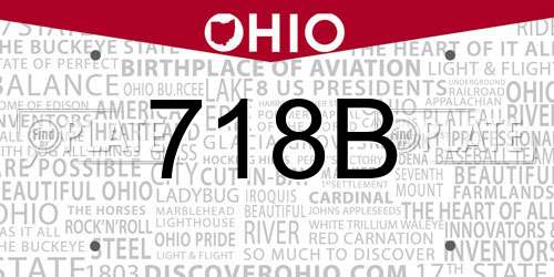 718B Ohio License Plate