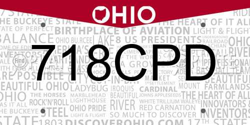 718CPD Ohio License Plate