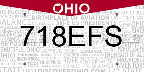 718EFS Ohio License Plate