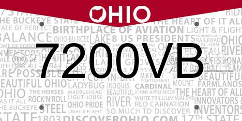 7200VB Ohio License Plate