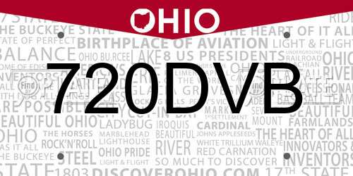 720DVB Ohio License Plate