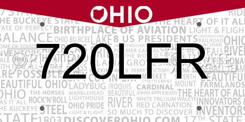 720LFR Ohio License Plate