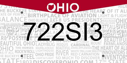 722SI3 Ohio License Plate