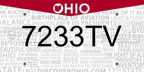 7233TV Ohio License Plate