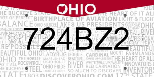 724BZ2 Ohio License Plate