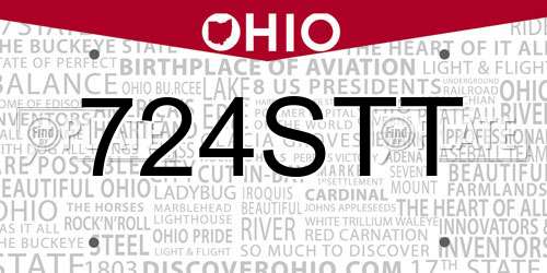 724STT Ohio License Plate