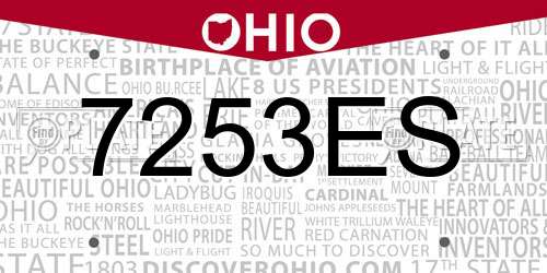 7253ES Ohio License Plate