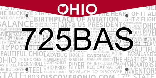 725BAS Ohio License Plate