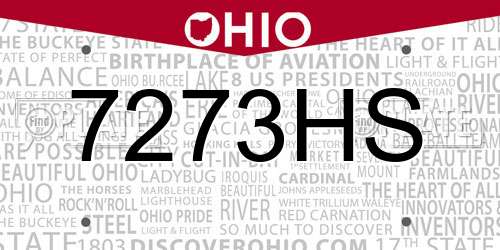 7273HS Ohio License Plate