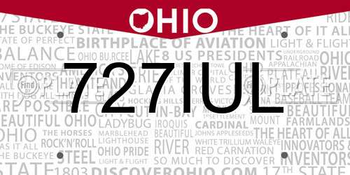 727IUL Ohio License Plate