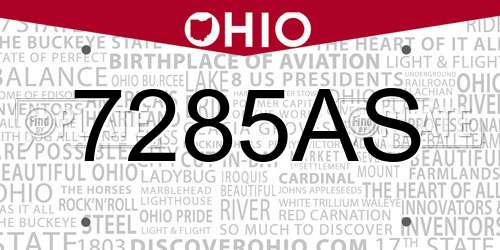 7285AS Ohio License Plate