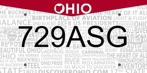 729ASG Ohio License Plate