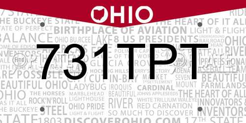731TPT Ohio License Plate