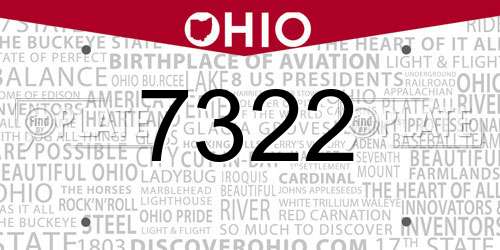 7322 Ohio License Plate