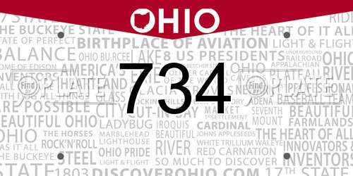 734 Ohio License Plate